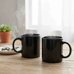 2 Li Siyah Kupa Bardak