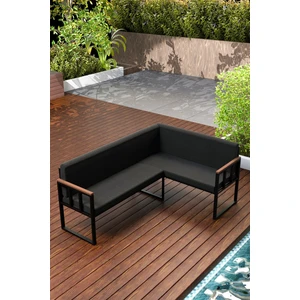 Wood House Pare Köşe Takımı Siyah  (Mutfak,bahçe,balkon,oturma Odası)