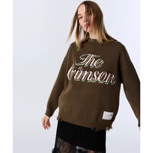 Slogan Jakarlı Raw Edge Kazak TW6250050257022