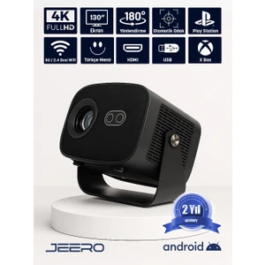4K Smart Cinema Portable Projector (Auto Focus / Android) Türkçe Menü