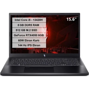 Nitro V 15 Intel Core i5 13420H 8 GB 512 GB SSD Rtx 4050 6 GB Freedos 15.6" FHD IPS Taşınabilir Bilgisayar NH.QNBEY.001