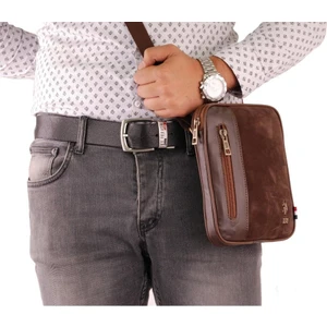 U.S. Polo Assn. Erkek El Çantası Süet Kahverengi 6766