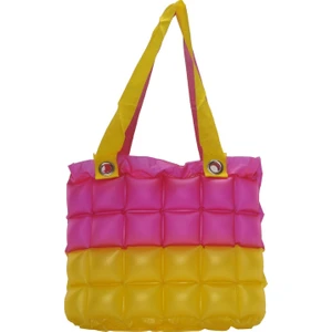 Louisiana Polo Kadın Plaj Çantası Sarı Pembe Şişme Omuz Çanta BR02