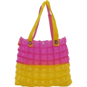 Louisiana Polo Kadın Plaj Çantası Sarı Pembe Şişme Omuz Çanta BR06