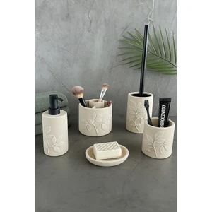 Leaf Banyo Seti 5 Parça - Bej