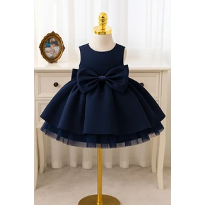 Kız Bebek Seda Model Lacivert Doğum Günü Elbise