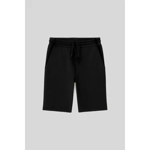 Siyah Standart Fit Basic Erkek Çocuk Şort - 11284