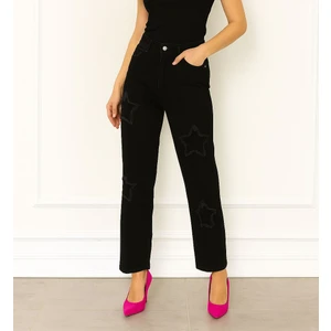 Nd Jeans-Wide Leg Likralı Yıldız Nakışlı Kot Pantolon