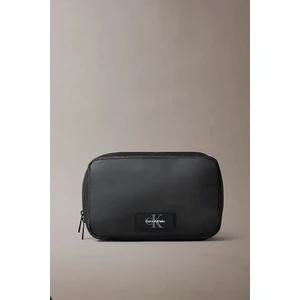 Erkek Asma Kancalı Amblemli Seyahat Tipi El Çantası - Siyah