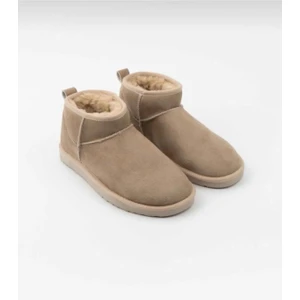 Süet Yarım Bot Içi Tüylü Kalın Taban Ayakkabı