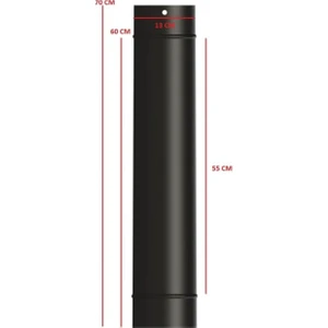 Soba Mat Siyah Emaye Soba Borusu-Boy: 70/60/55 Cm-Çap: 13 cm