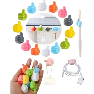 Yapışkanlı Mini Askılık ve Kablo Tutucu 10 Lu Gkh