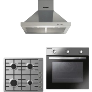 3lu Inox Paslanmaz Celık Ankastre Set (HON602X-TN FIRIN/HHW6LMX Setustu OCAK/HCH6MXTK Davlumbaz)