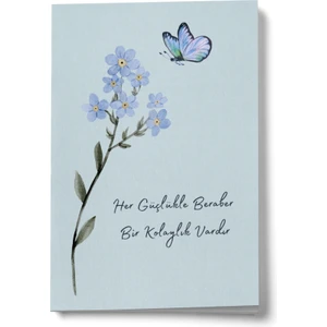 Her Güçlükle Beraber Bir Kolaylık Vardır Kelebekli Mini Defter