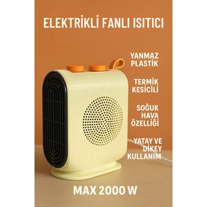 Lina 2000W Elektrikli Fanlı Isıtıcı – Termostatlı, Termik Kesicili, Soğuk Hava Özellikli