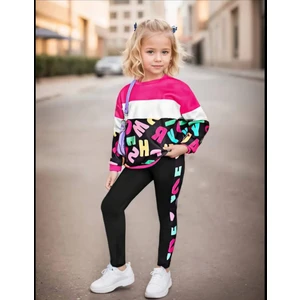 Harf Desenli Kız Çocuk Ikili Takım