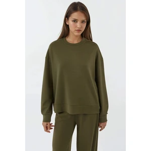 Kadın Modal Touch Basic Sweatshirt Green