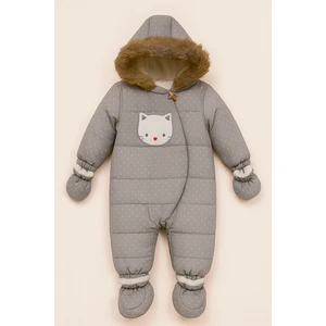 Yeni Sezon Sevimli Kedi Figürlü Kapüşonlu Içi Kürklü Bebek-Çocuk Kozmonot-Astronot Tulum Mont