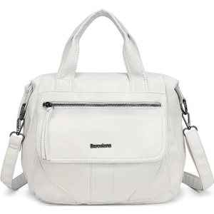 Barcelona Günlük Kadın El ve Omuz Çantası Uzun Askılı Çok Cepli 1873 Beyaz