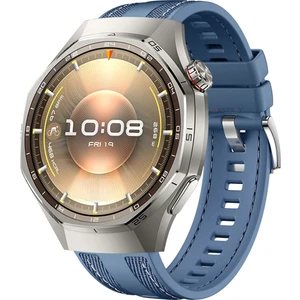 Huawei Watch Gt6 Pro 46MM ile Uyumlu Metal Tokalı Dikiş Detaylı Şık Dokuma Silikon Kordon