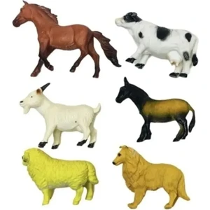 Brother Toys Çiftlik Hayvanları 6'lı Set Koyun İnek Köpek Keçi At Eşek