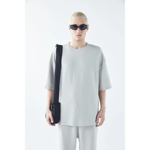 Oversize Basıc Triko Eşofman Takım Gri