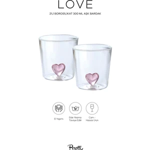 Love 2'li Borosilikat 300 ml Aşk Bardak Seti