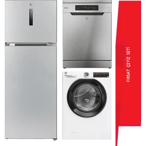 Beyaz Eşya Fırsat Çeyiz Seti Inox (Buzdolabı-Çamaşır-Bulaşık)