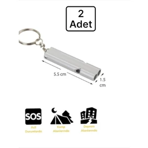 2 Adet S.o.s Acil Imdat, Deprem  Düdüğü Alüminyum Islık Anahtarlık Kamp Yürüyüş Aksesuar Araçları