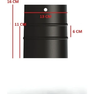 Soba Mat Siyah Emaye Soba Borusu-Boy: 16/11/5 Cm-Çap: 13 cm
