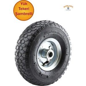 Bro El Arabası Yük Taşıma Tekeri Siboplu Bilyeli Rulmanlı Havalı Dublex 260X80 Çelik Jant Tekerlek.