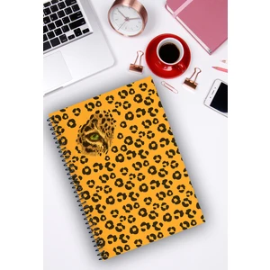 A5 Spiralli Defter 96 Sayfa Çizgili, Leopar Serisi Ikonik Koleksiyon No:6 Kalın Kapak