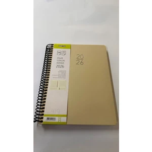 Ajanda Ajanda 2026 Sert Kapak Günlük Ajanda 20X28 Turkuaz 419-SEK Krem