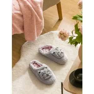 Kedi Nakışlı Erkek Ev Terliği  (W5)