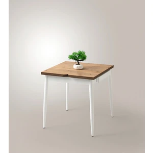 Yanlardan Açılır Büyüyen Yemek Masası Meşe-Beyaz 75X80CM Sadece Masa Fiyatıdır
