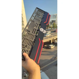 Volkswagen Model Uyumlu Kırmızı Çizgili Pleksi Piona Black Plakalık