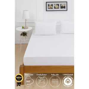 Mirava Premium %100 Pamuk Penye Lastikli Tek Kişilik Çarşaf Takımı (1 Yastık Kılıfı Dahil) Beyaz 100X200CM
