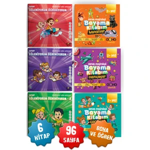 2li Set Sanat Etkinlikli Boyama Kitabı ve Şıp Şıp Eğleniyorum Öğreniyorum 6'lı Çocuk Kitap Seti