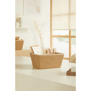 Ocean Home Textile Jüt Dolap İçi Çamaşır Oyuncak Düzenleyici Katlanır Saklama Kutusu Sepet 27x20x13,5 cm