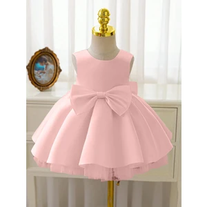 Kız Bebek Seda Model Pudra Zarif Elbise