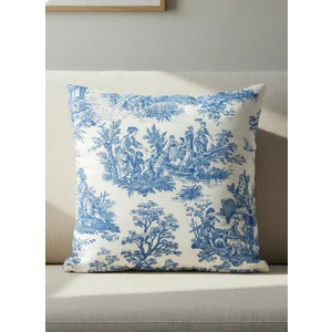 French Village Fransız Köylü Desenli Vintage Kırlent Kılıfı 40X40 45X45 50X50 cm %100 Keten