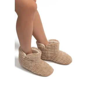 Edi Peluş Kadın Ev Botu Bej 37/41
