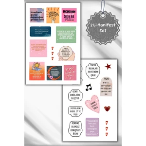 2 Li Manifest/motivasyon/olumlama Sticker Seti/laptop/defter/ajanda/telefon