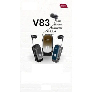 V83 Bluetooth Kulaklık Ekranlı Makaralı Titreşimli