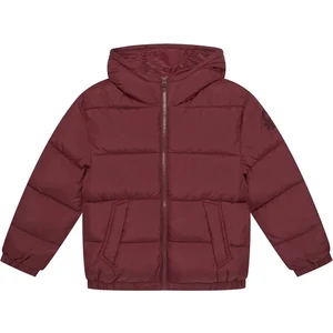 Erkek Çocuk Bordo Logo Işlemeli Kalın Mont