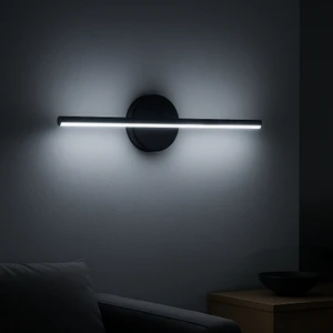 Modern Kablosuz Tak Çalıştır Ledli Elektrikli Aplik Banyo Tablo Ayna Siyah Kasa 220V Gün Işığı Beyaz