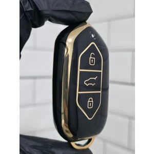 Togg T10X 3 Tuşlu Smart Nano Koruma Anahtar Kılıfı Siyah Gold Altın Renk Yüksek Kalite