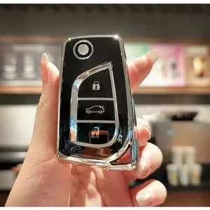 Toyota Corolla Auris Yaris Verso Avensis Aygo Hilüx Nano Anahtar Koruma Kılıfı Siyah Gümüş Renk