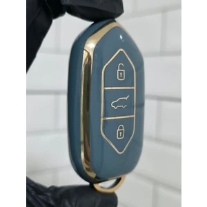 Togg T10X 3 Tuşlu Smart Nano Koruma Anahtar Kılıfı Gri Gold Altın Renk Yüksek Kalite