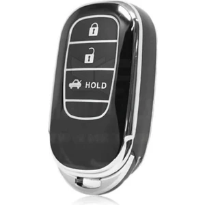 Honda Yeni Fe1 Civic Crv Hrv Accord Smart Nano Anahtar Kılıfı Siyah Gümüş Renk